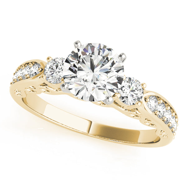 Round Three-Stone Diamond Engagement Ring · 0.46 ct tw