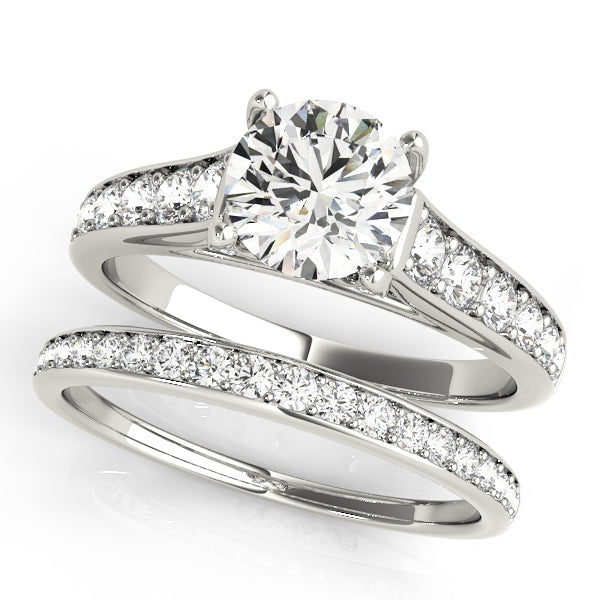 Round Single Row Prong Set Diamond Engagement Ring · 1.06 ct tw