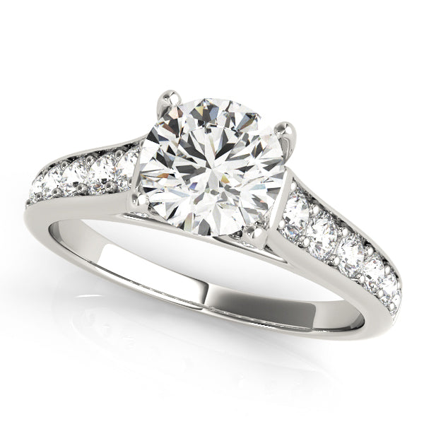Round Single Row Prong Set Diamond Engagement Ring · 1.06 ct tw