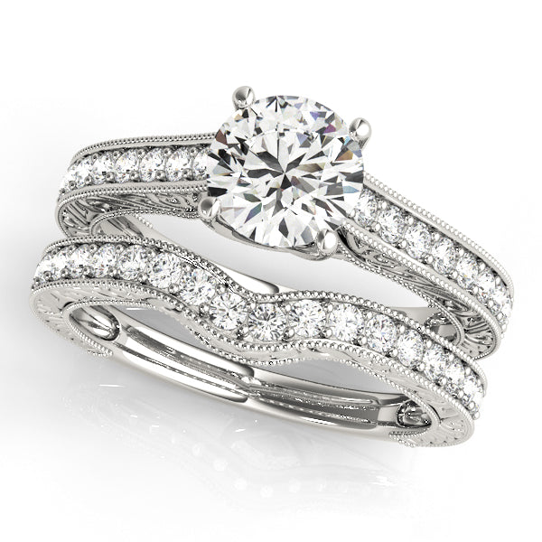 Round Trellis Diamond Engagement Ring · 0.74 ct tw
