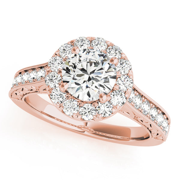 Round Halo Diamond Engagement Ring · 1.02 ct tw