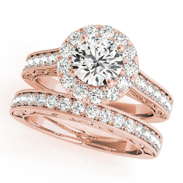 Round Halo Diamond Engagement Ring · 2.10 ct tw