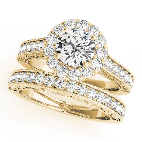 Round Halo Diamond Engagement Ring · 1.02 ct tw