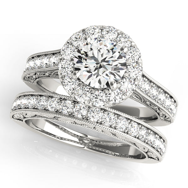 Round Halo Diamond Engagement Ring · 2.10 ct tw