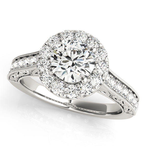 Round Halo Diamond Engagement Ring · 2.10 ct tw
