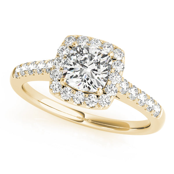 Cushion Halo Square Diamond Engagement Ring · 0.32 ct tw