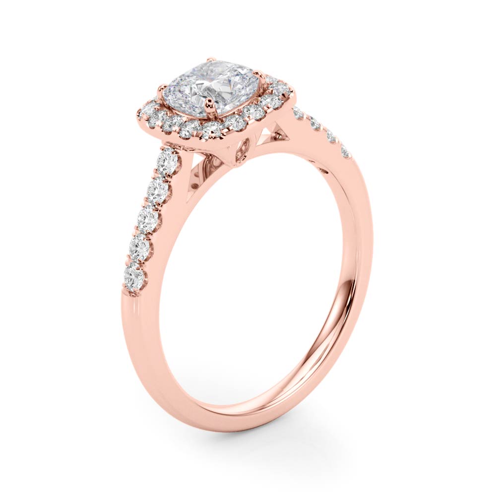 Cushion Halo Square Diamond Engagement Ring · 0.32 ct tw