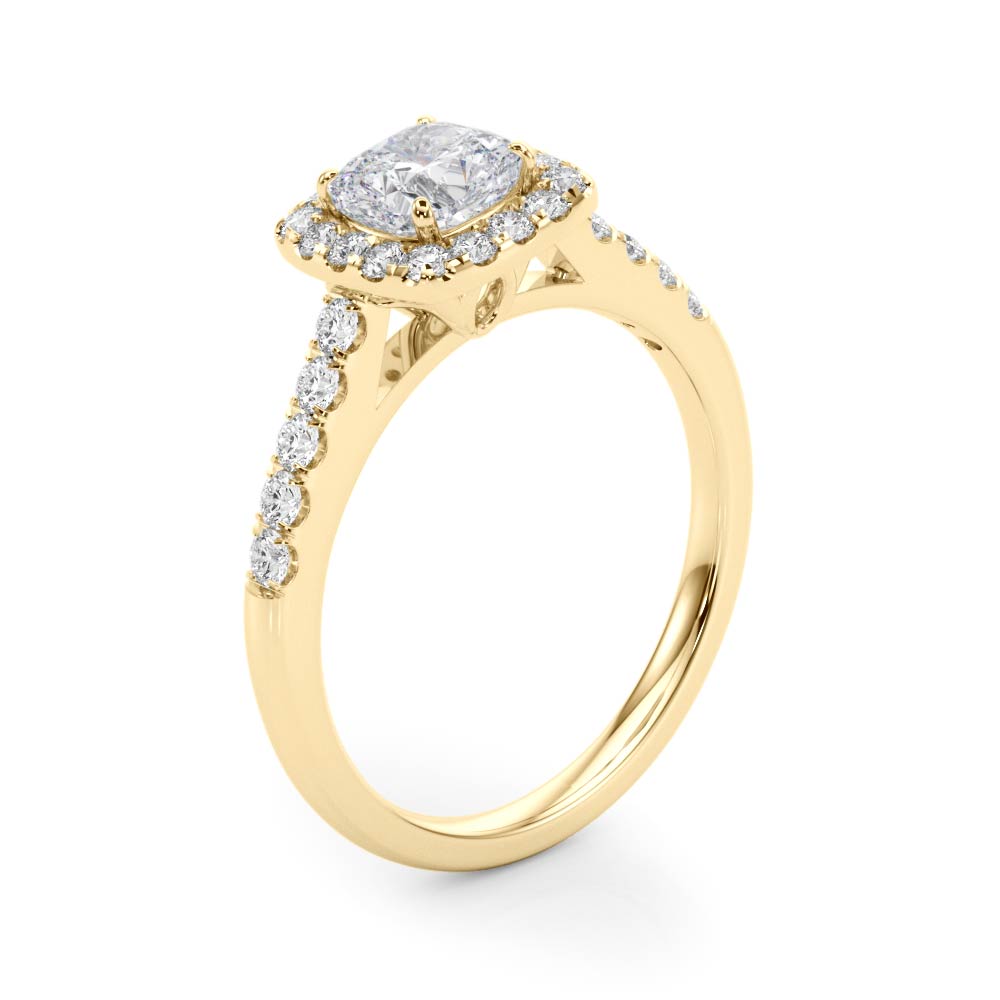 Cushion Halo Square Diamond Engagement Ring · 0.36 ct tw