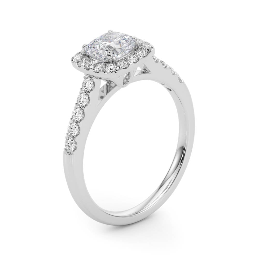 Cushion Halo Square Diamond Engagement Ring · 1.36 ct tw