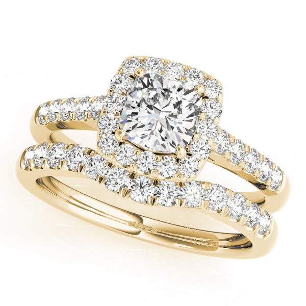 Cushion Halo Square Diamond Engagement Ring · 1.36 ct tw