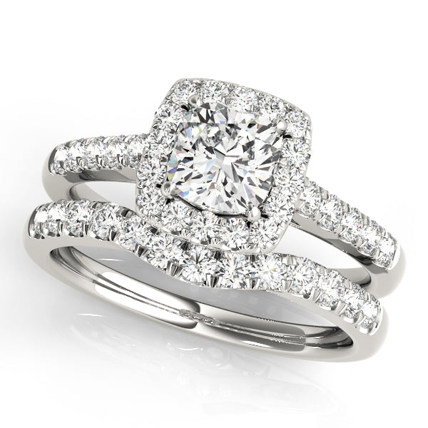 Cushion Halo Square Diamond Engagement Ring · 1.36 ct tw