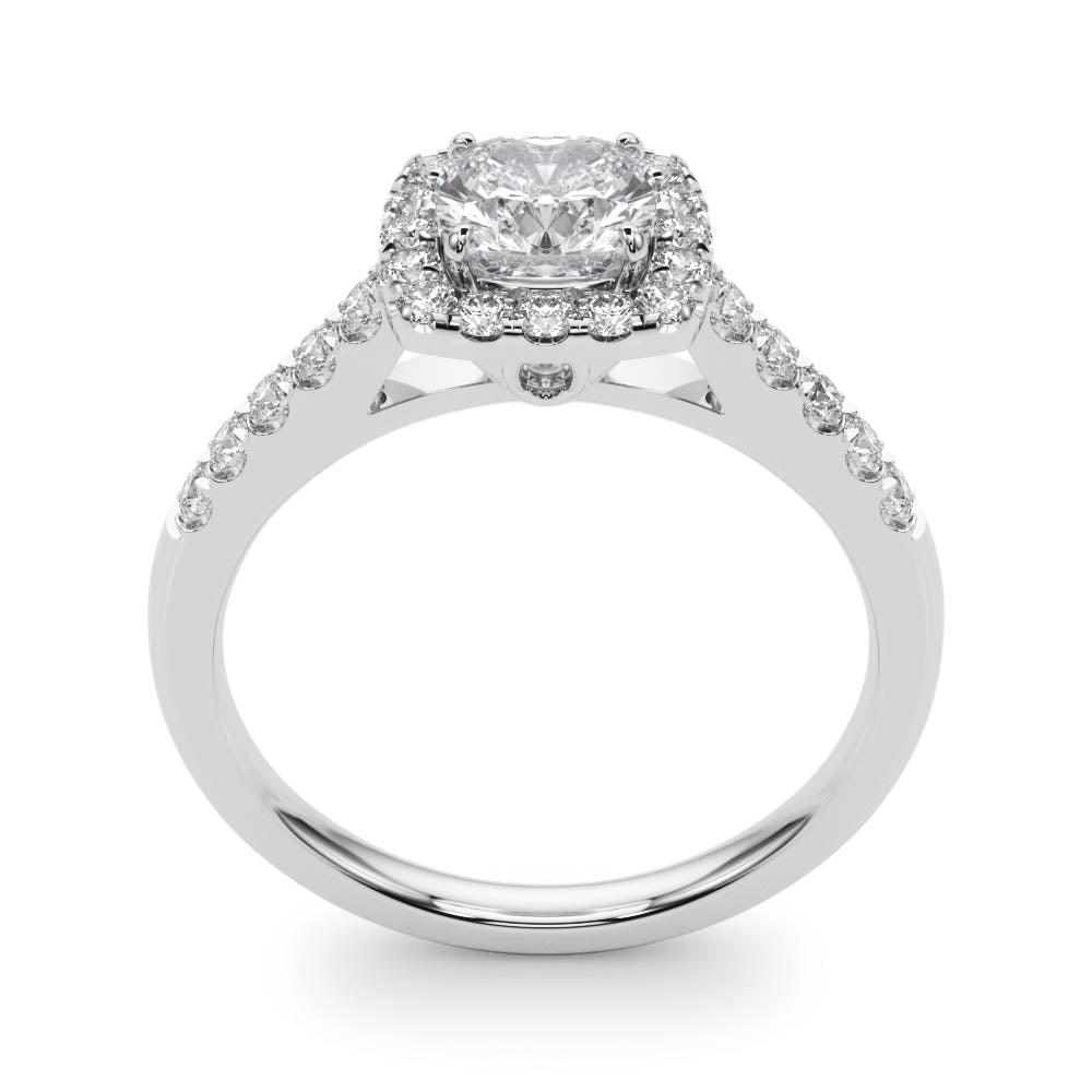 Cushion Halo Square Diamond Engagement Ring · 1.36 ct tw