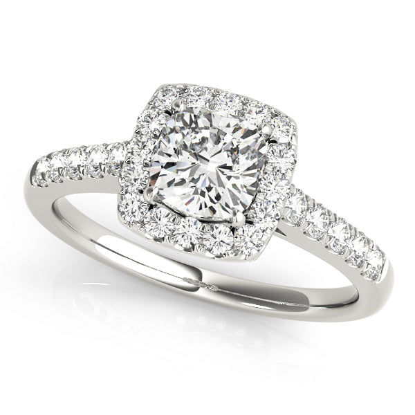 Cushion Halo Square Diamond Engagement Ring · 1.02 ct tw