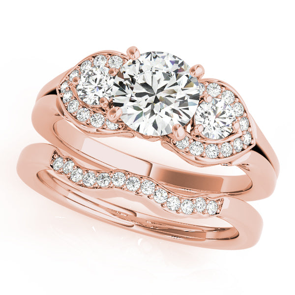 Round Three-Stone Diamond Engagement Ring · 0.36 ct tw