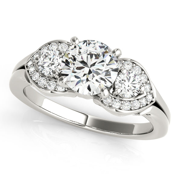 Round Three-Stone Diamond Engagement Ring · 0.36 ct tw