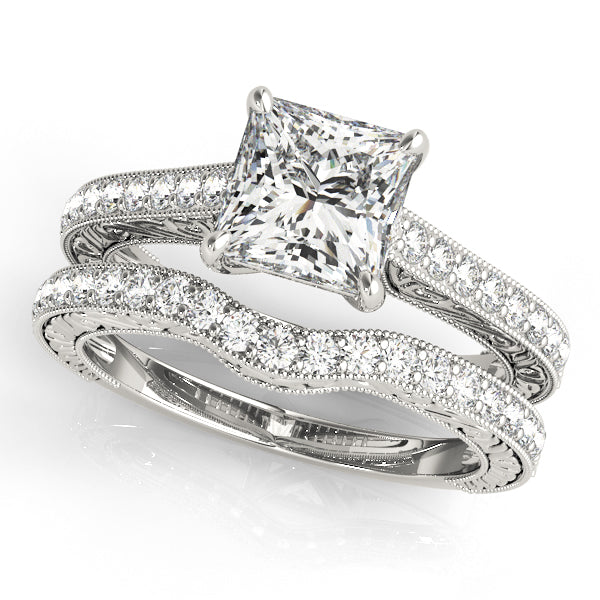 Square Trellis Diamond Engagement Ring · 0.56 ct tw