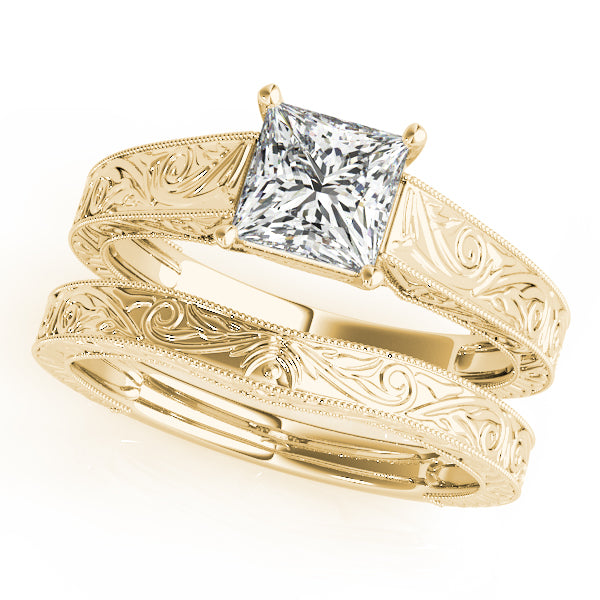 Square Trellis Diamond Engagement Ring · 0.32 ct tw