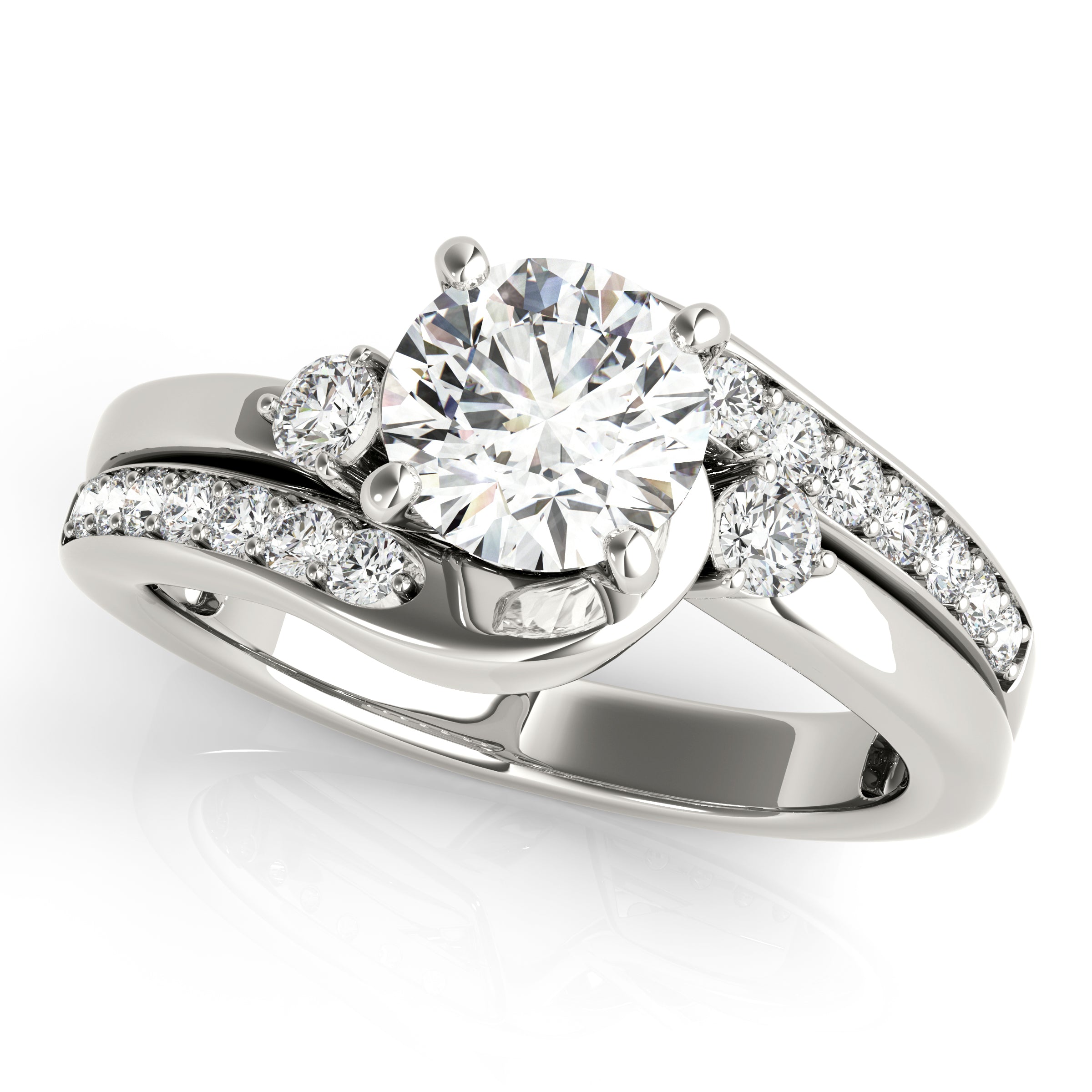 Bypass Diamond Engagement Ring · 0.38 ct tw