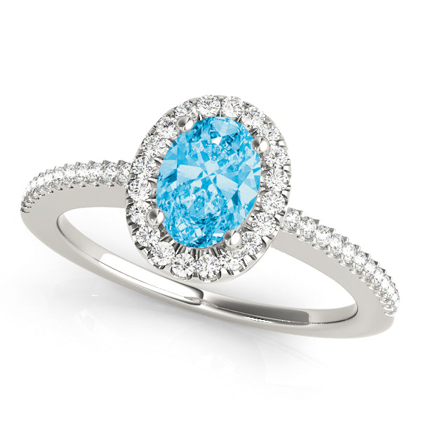 Oval Halo Diamond Engagement Ring · 0.55 ct tw