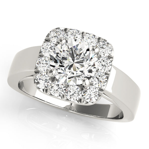 Round Halo Diamond Engagement Ring · 0.48 ct tw