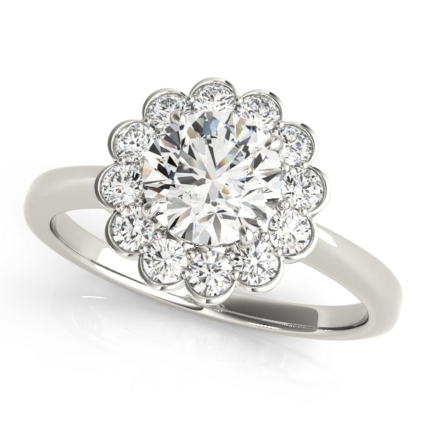 Round Halo Diamond Engagement Ring · 1.33 ct tw