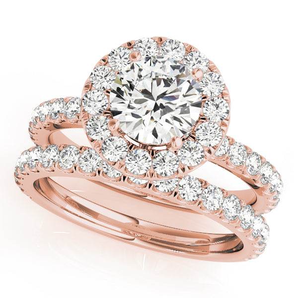 Round Halo Diamond Engagement Ring · 1.04 ct tw