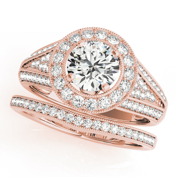Round Halo Diamond Engagement Ring · 0.58 ct tw