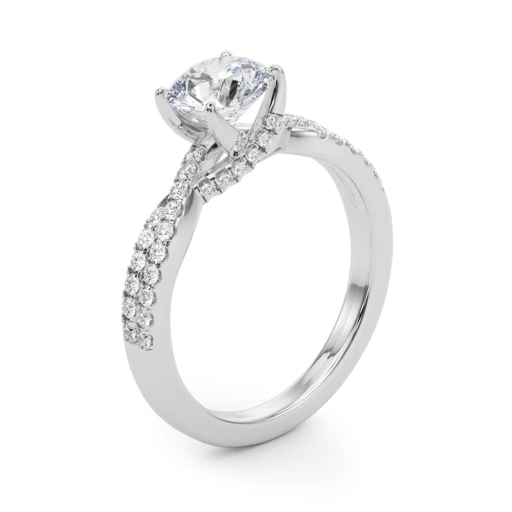 Round Engagment Multi-Row Diamond Engagement Ring · 1.00 ct tw