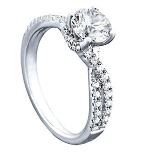 Round Engagment Multi-Row Diamond Engagement Ring · 1.00 ct tw