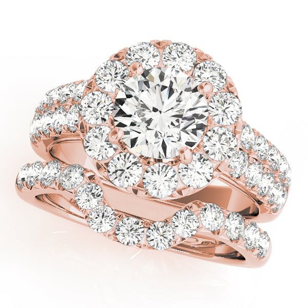 Round Halo Diamond Engagement Ring · 0.83 ct tw