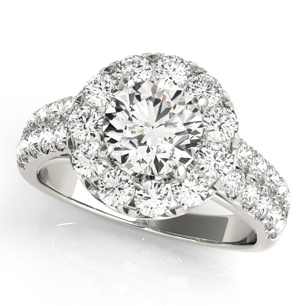 Round Halo Diamond Engagement Ring · 0.83 ct tw