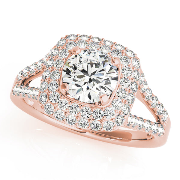 Round Cushion Halo Center Diamond Engagement Ring · 0.68 ct tw
