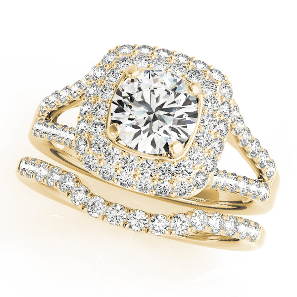 Round Cushion Halo Center Diamond Engagement Ring · 0.68 ct tw