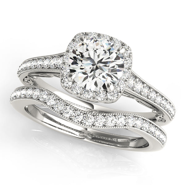 Round Halo Diamond Engagement Ring · 1.37 ct tw