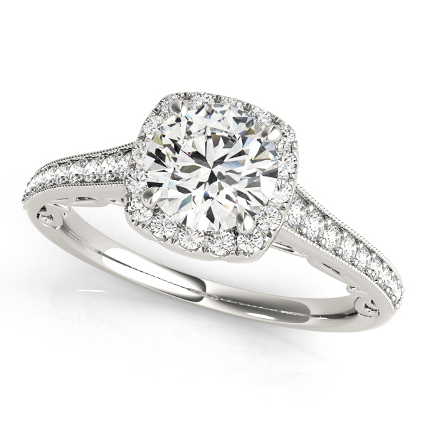 Round Halo Diamond Engagement Ring · 1.37 ct tw