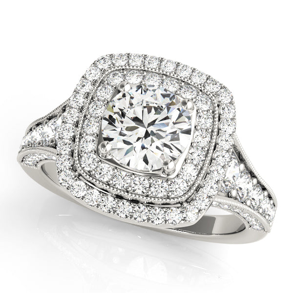 Round Halo Diamond Engagement Ring · 1.50 ct tw