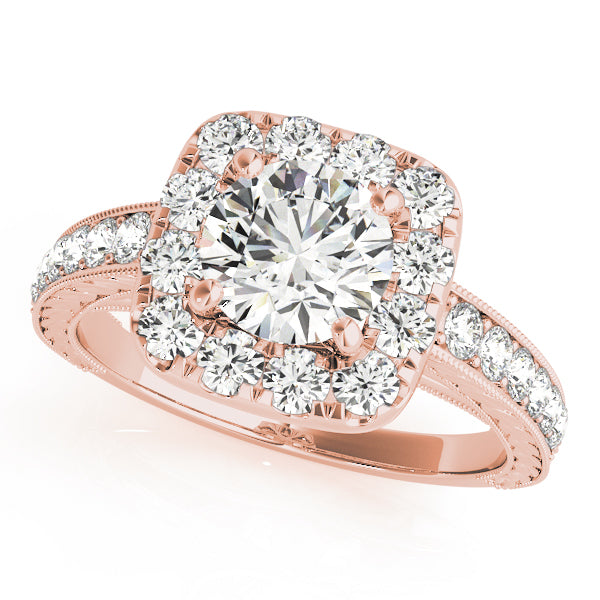 Round Halo Diamond Engagement Ring · 0.53 ct tw