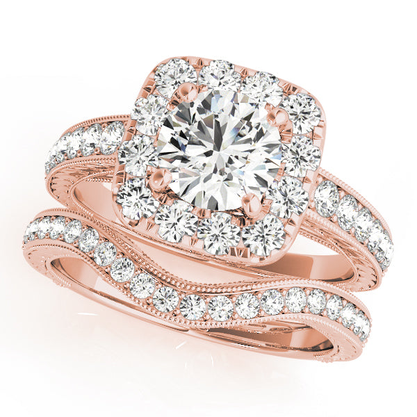 Round Halo Diamond Engagement Ring · 0.53 ct tw