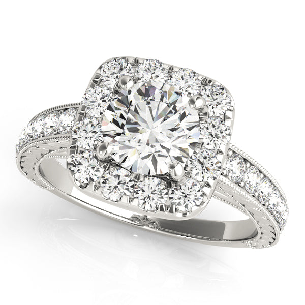 Round Halo Diamond Engagement Ring · 0.53 ct tw