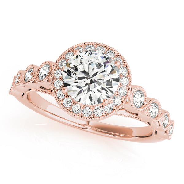 Round Halo Diamond Engagement Ring · 1.36 ct tw