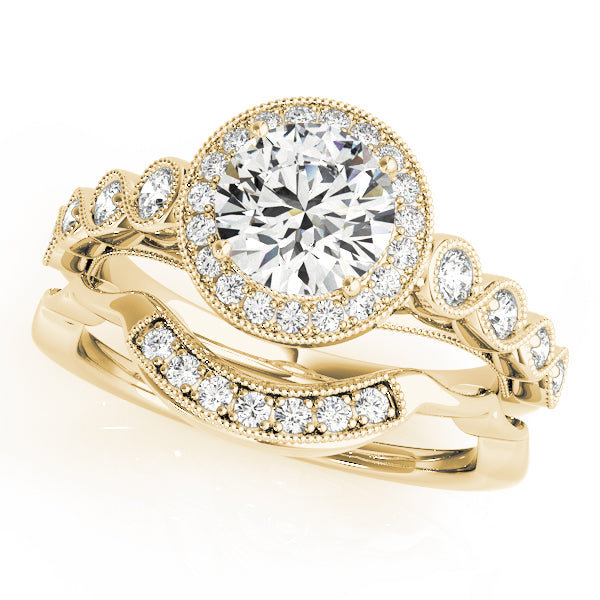 Round Halo Diamond Engagement Ring · 1.36 ct tw