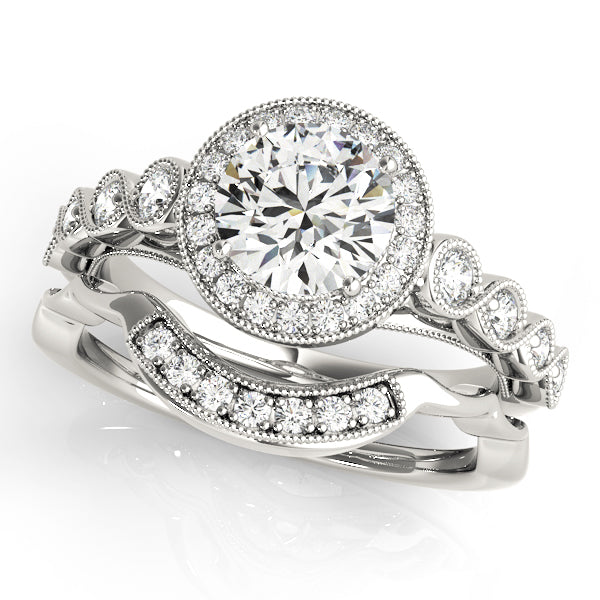 Round Halo Diamond Engagement Ring · 1.36 ct tw