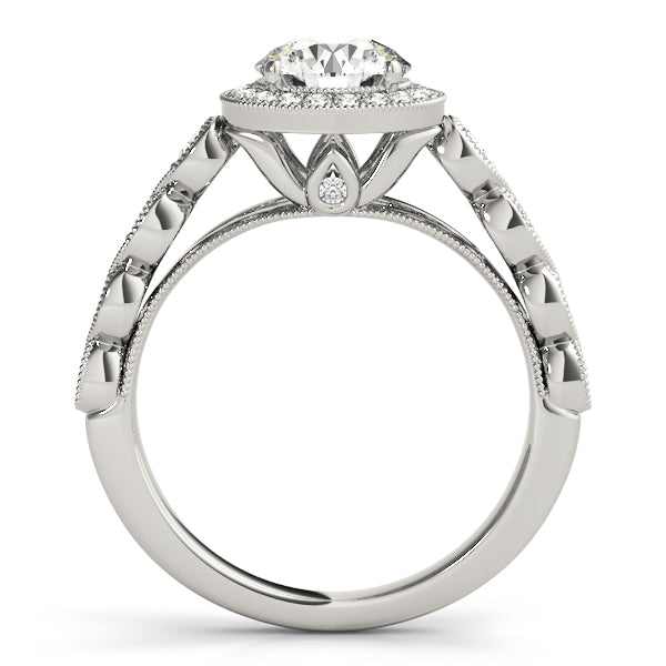 Round Halo Diamond Engagement Ring · 1.36 ct tw
