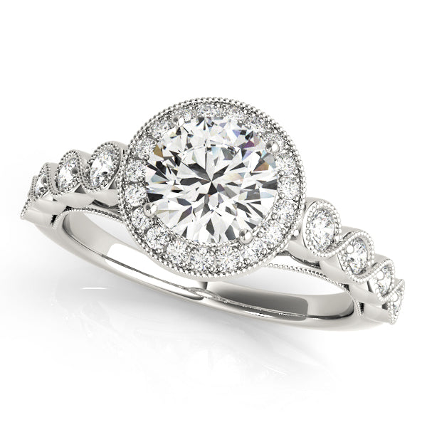 Round Halo Diamond Engagement Ring · 0.97 ct tw