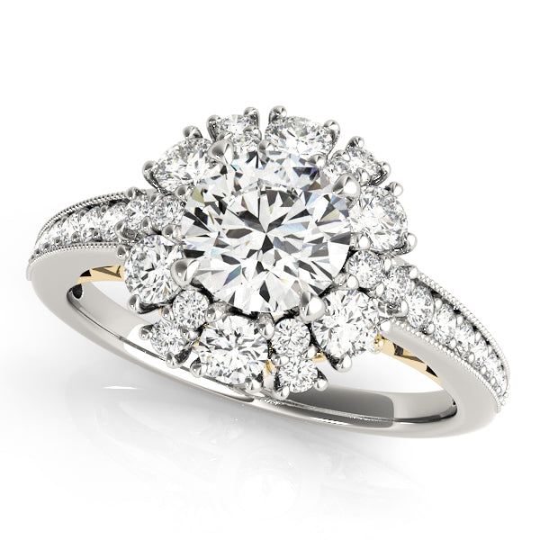 Round Halo Diamond Engagement Ring · 1.01 ct tw
