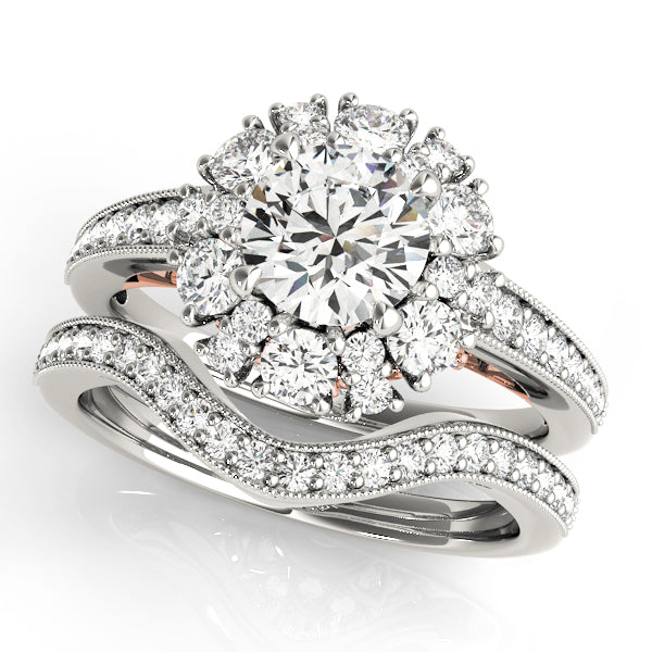 Round Halo Diamond Engagement Ring · 1.01 ct tw