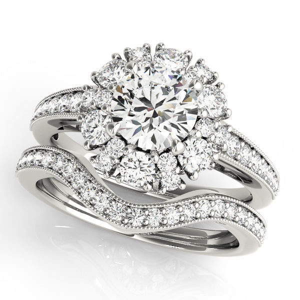 Round Halo Diamond Engagement Ring · 1.01 ct tw