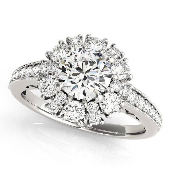 Round Halo Diamond Engagement Ring · 1.01 ct tw