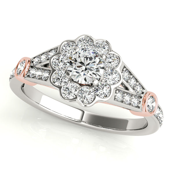 Round Halo Diamond Engagement Ring · 0.86 ct tw