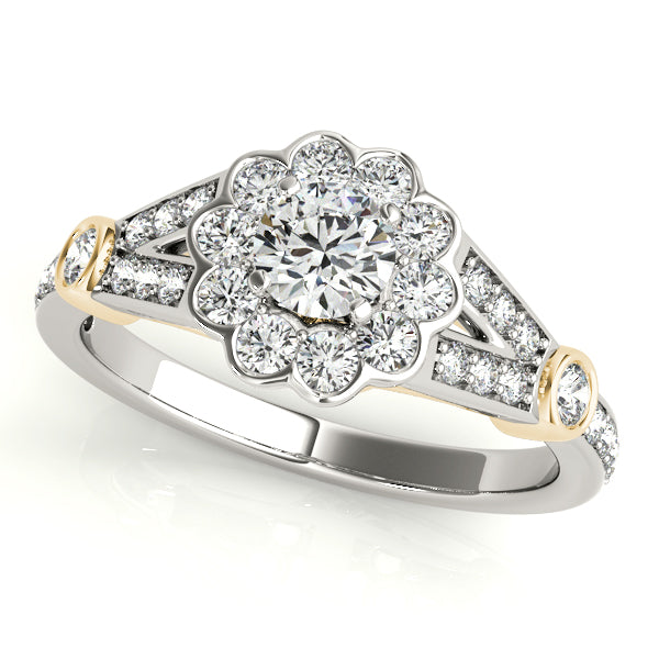 Round Halo Diamond Engagement Ring · 0.86 ct tw